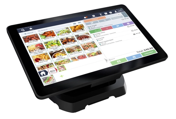 Clover Station Duo with 14-inch merchant display and customer-facing screen, available through PayPoint Systems for restaurant and high-volume retail payment processing