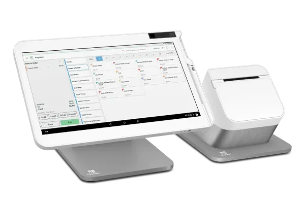 Clover Station Duo countertop POS system with touchscreen display, cash drawer, and receipt printer for retail and restaurant merchants via PayPoint Systems